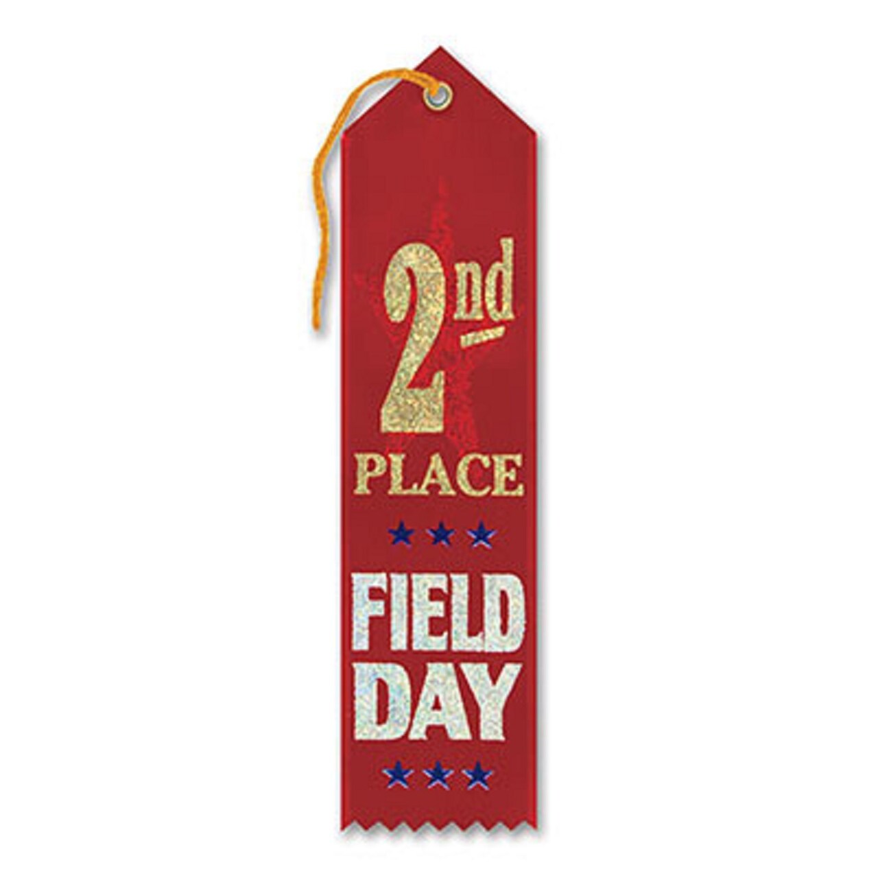 Beistle Pack of 6 Red "2nd Place Field Day Award" School Award Ribbon Bookmarks 8"